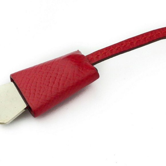 AUTH Hermes Minicaki Sheet Dock Tag Leather ~ Silver Bracket - Picture 6 of 8